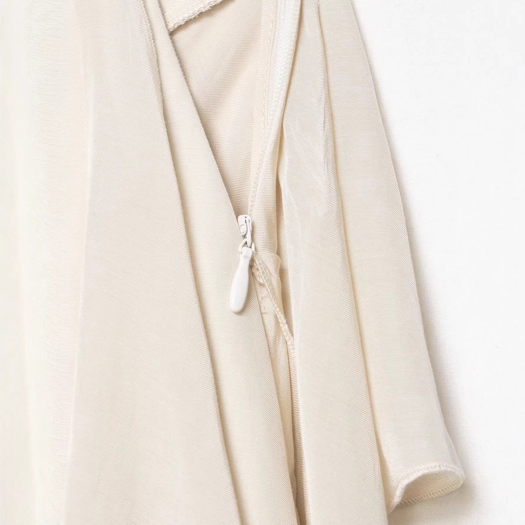Women's Asymmetrical Tiered Skirt with Ruffles and Flowing Satin Fall Chichicherry