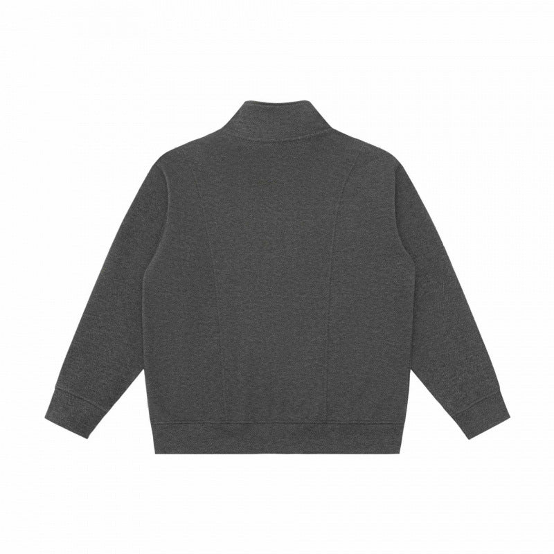Unisex Boxy-Fleece-Zip Jacket with Stand-Up Collar and Inseam Pockets Chichicherry