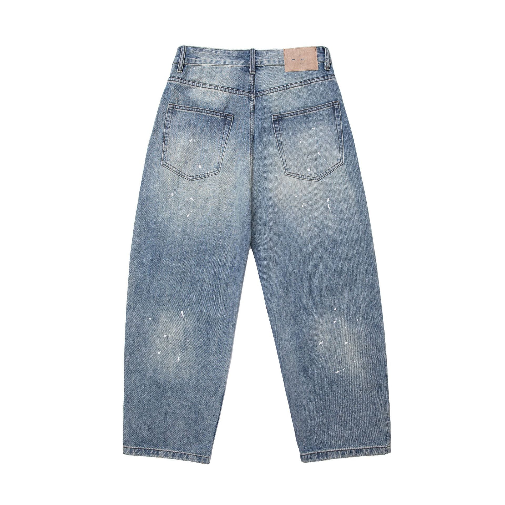 Women High-Waist loose Denim Culottes in Used-Look with Color Sprinkles Chichicherry