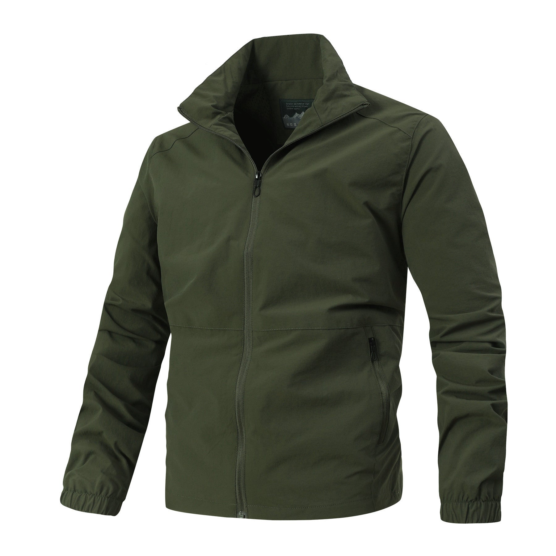 Men's Lightweight Softshell Jacket with Stand-Up Collar, Windproof Membrane and Zippered Pockets Chichicherry