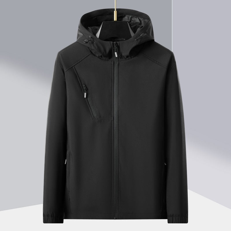 Men's lightweight softshell outdoor jacket with ergonomic hood and diagonal chest zip Chichicherry