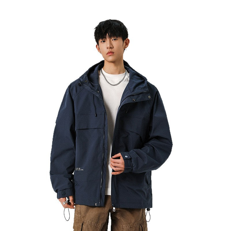 Men's technical hooded softshell jacket with high collar and adjustable hem Chichicherry
