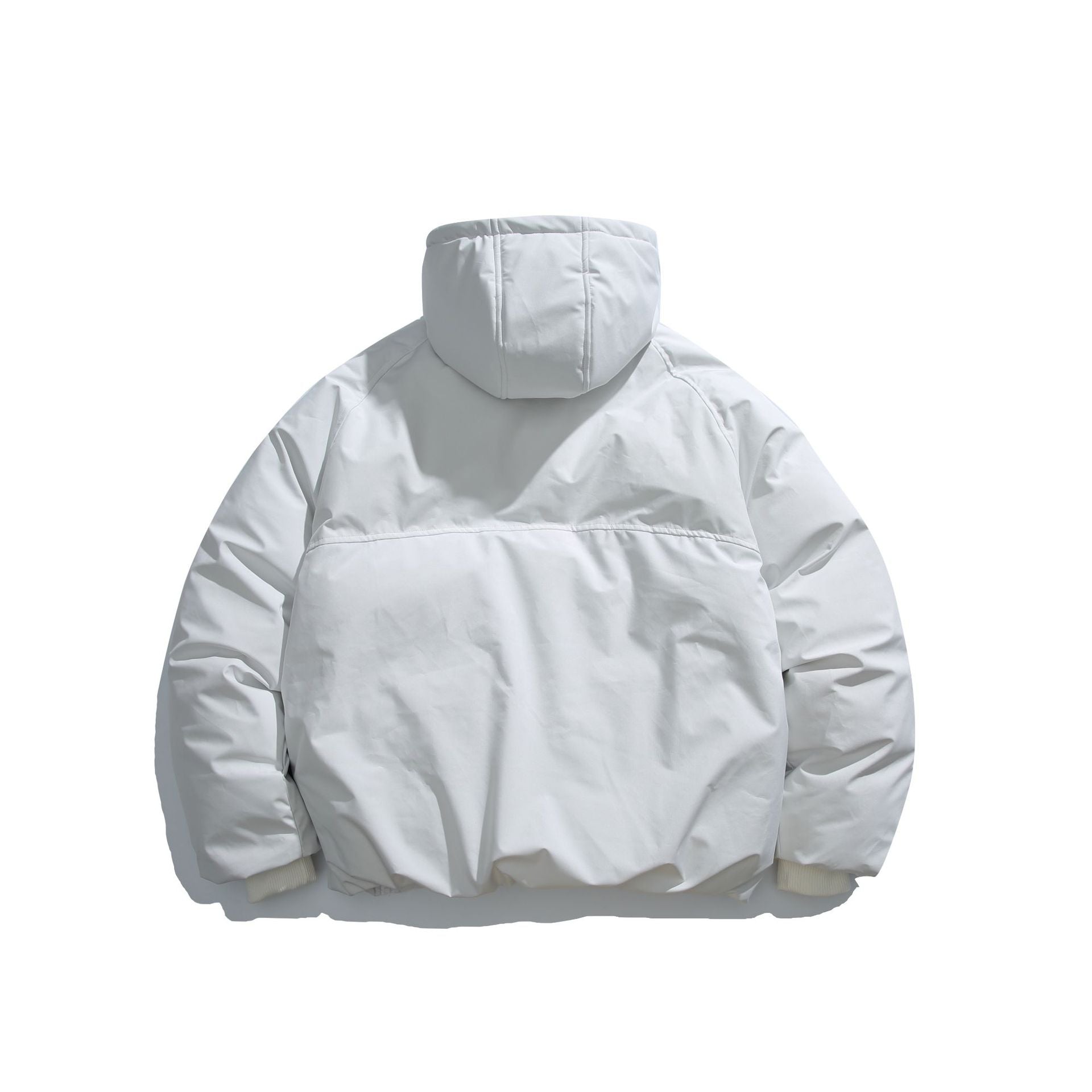 Unisex Short-cut asymmetrical padded parka with hood and thermo insulation Chichicherry