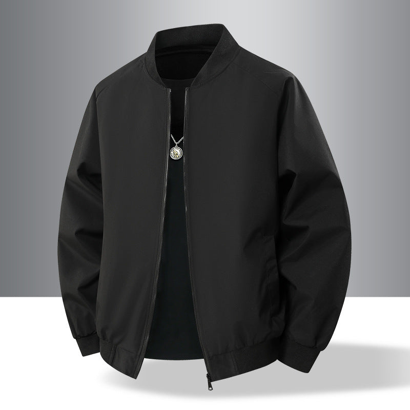 Men's lightweight urban military bomber jacket with elastic waistband, zipper, and side pockets Chichicherry