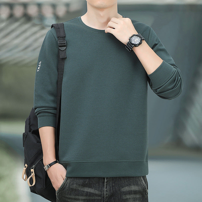 Men's Crew Neck Sweatshirt with Brushed Interior and Slim Hem Chichicherry