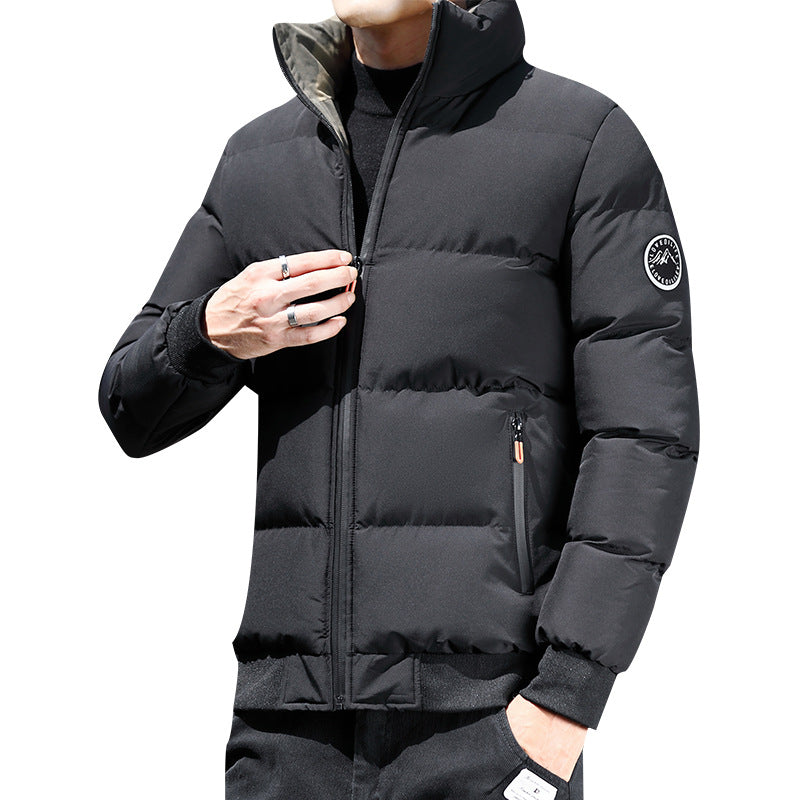Men's short padded quilted jacket with camouflage lining, ribbed cuffs, and zip pockets Chichicherry