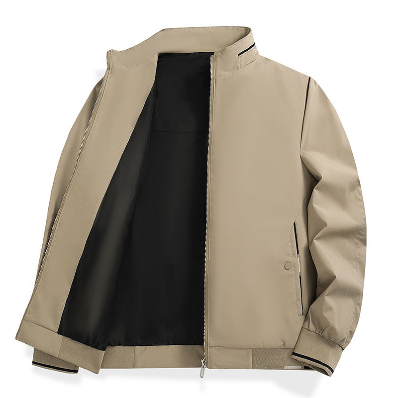 Men's Light Urban Windbreaker with Stand-Up Collar, Two-Way Zip and Zip Pockets Chichicherry