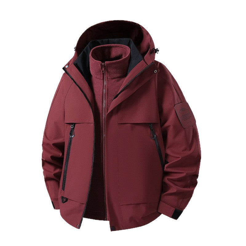 Men's two-in-one waterproof winter parka with removable fleece inner jacket Chichicherry