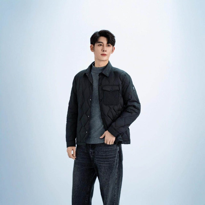 Men's quilted shirt jacket with lightweight thermal insulation Chichicherry
