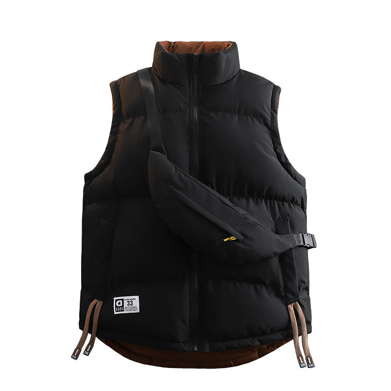 Ladies Modern Quilted Outdoor Vest with Integrated Belt Pocket System and High Stand Collar Chichicherry