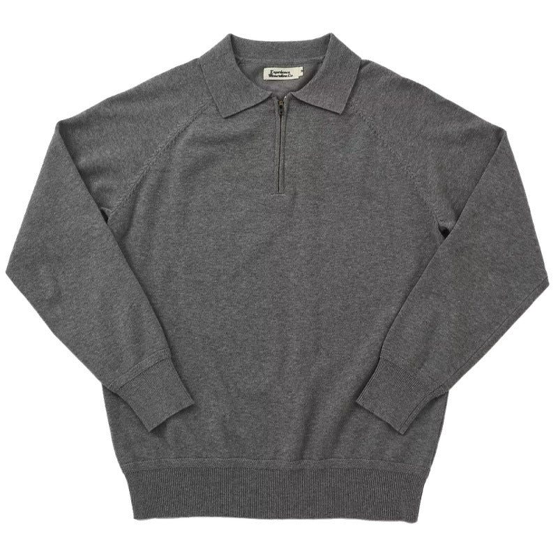 Herren Feiner Halbzip-Polopullover aus Feinstrick mit Polokragen und Rippbündchen Chichicherry