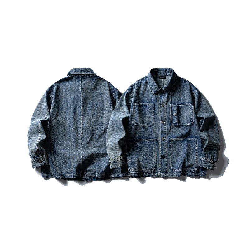 Unisex Boxy-Denim-Blouson with four patch pockets Chichicherry