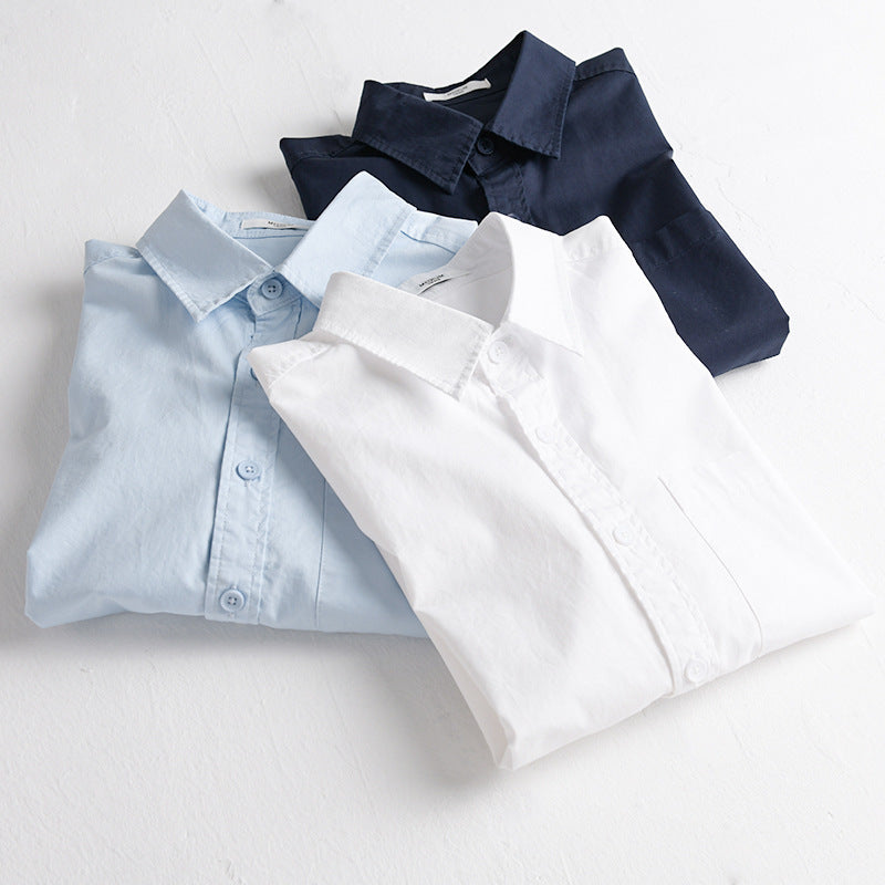 Men's Relaxed Long Sleeve Shirt made of lightweight cotton voile with a Kent collar and patch chest pocket Chichicherry