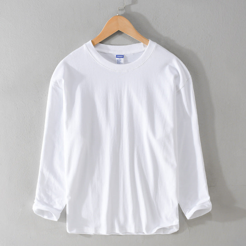 Unisex Long Sleeve Premium Basics Long Sleeve Shirt made of Cotton Blend with Round Neck Chichicherry