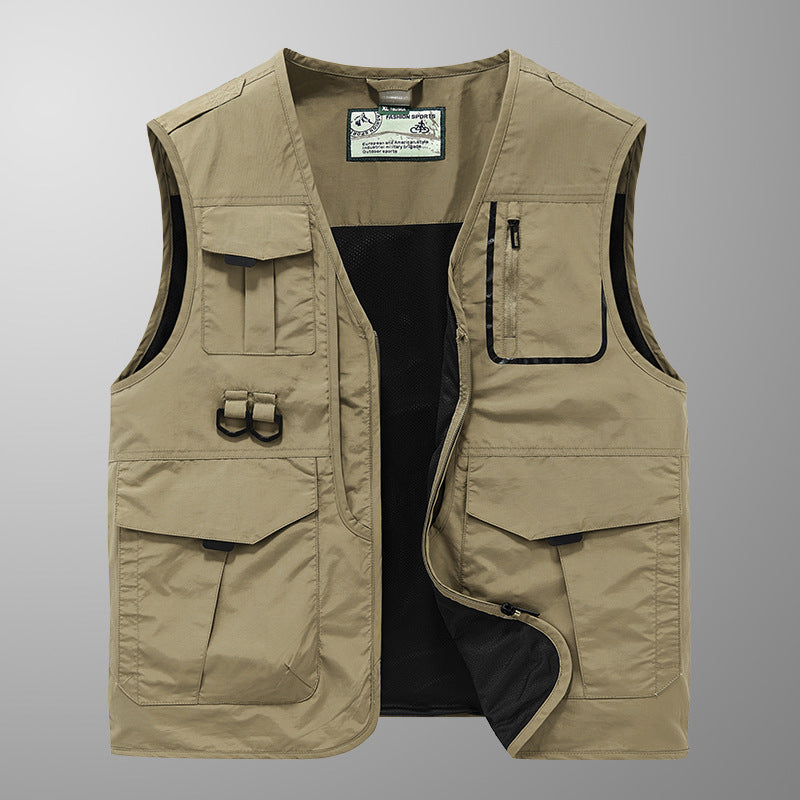 Men's Photography and Outdoor Utility Vest with Multifunctional Pockets and D-Ring Attachments Chichicherry