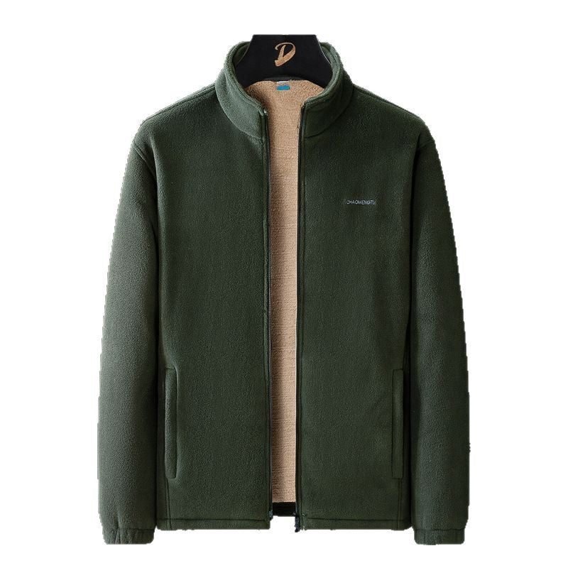 Men's thermo fleece jacket with teddy lining, concealed zipper and stand-up collar Chichicherry