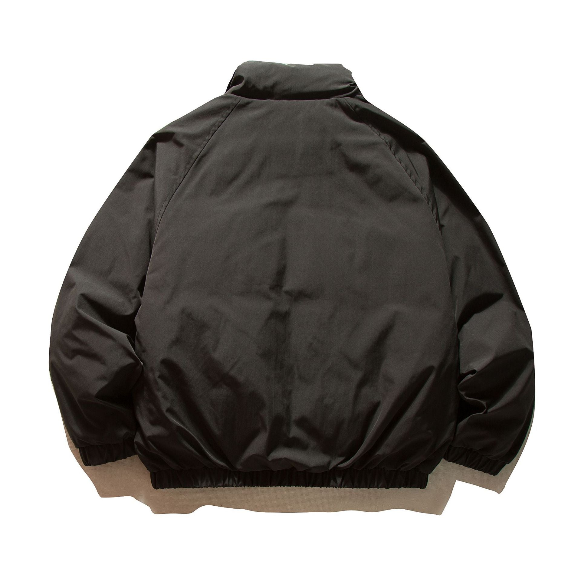 Men's Quilted Boxy Bomber with High Stand Collar and Elastic Hem Chichicherry
