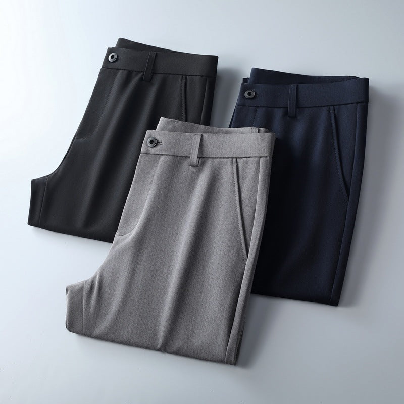 Men's slim-fit suit trousers made of stretch twill with straight leg Chichicherry