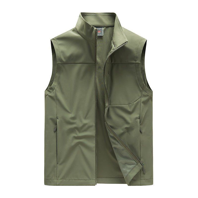 Men's softshell vest with windproof membrane, high collar and concealed zipper Chichicherry