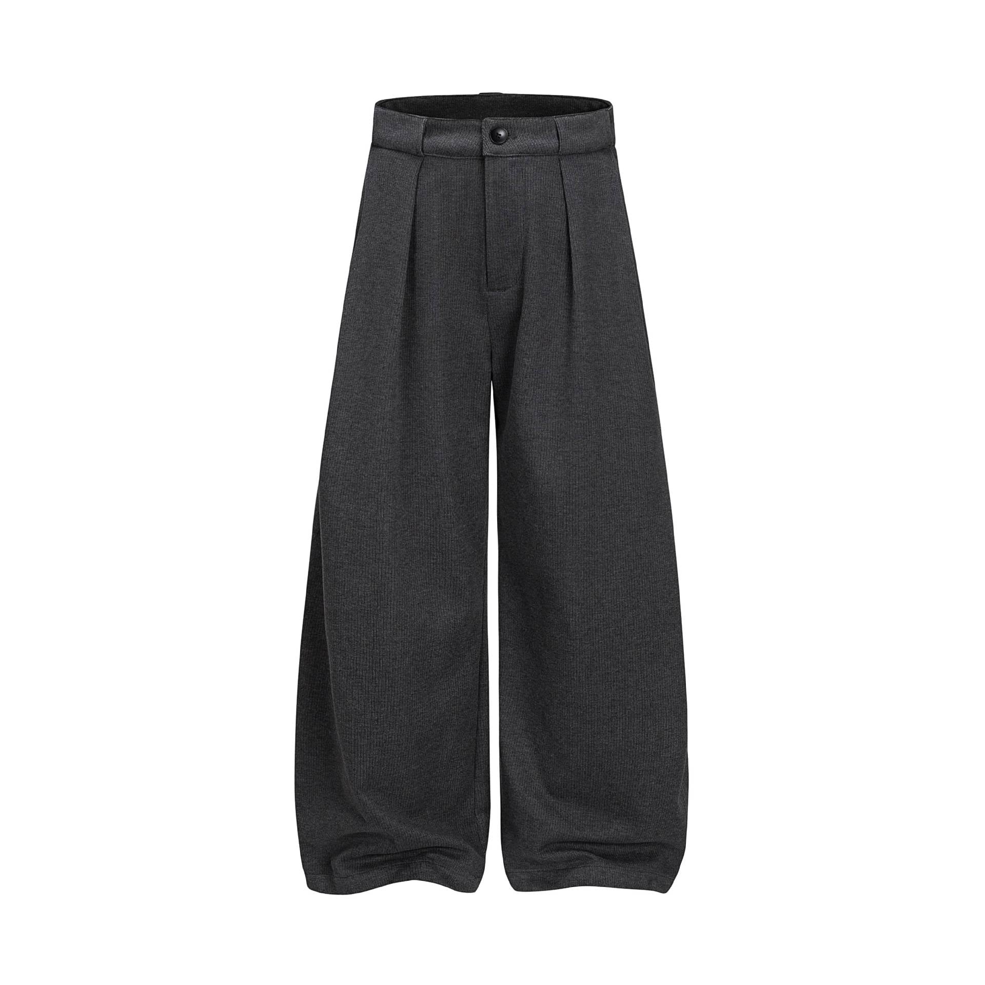 Women High-Waisted Culotte Pants with Wide Leg, Pleats and Button Closure Chichicherry