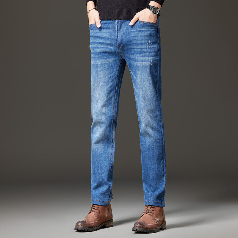 Men's jeans in a straight cut made of stretch denim with a classic five-pocket design Chichicherry