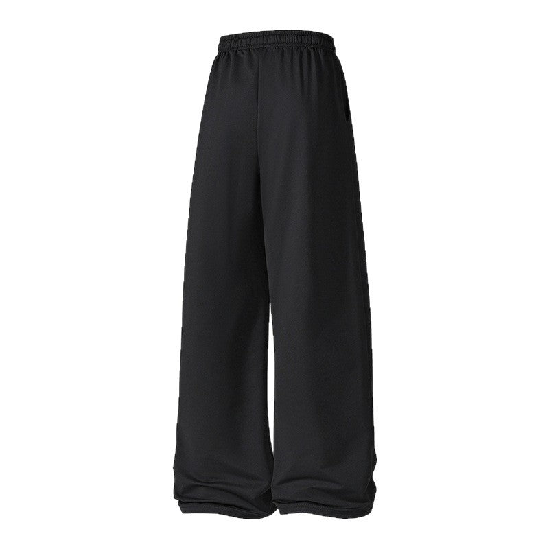 Women's Wide Palazzo Pants with Elastic Drawstring Waistband and Flowing Satin Look Chichicherry
