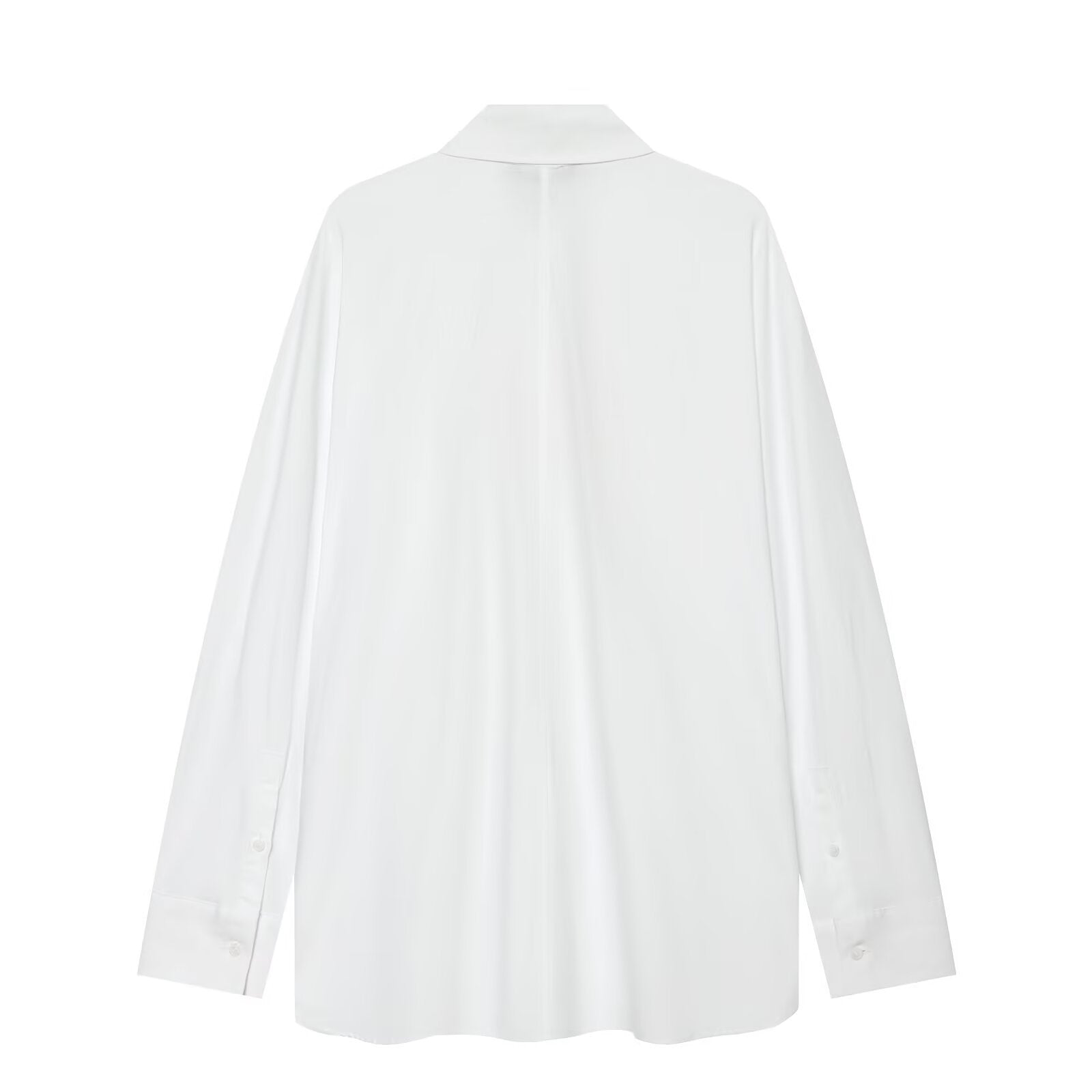 Women Oversized Shirt Blouse with Decorative Drawstrings and Metal Buttons Chichicherry