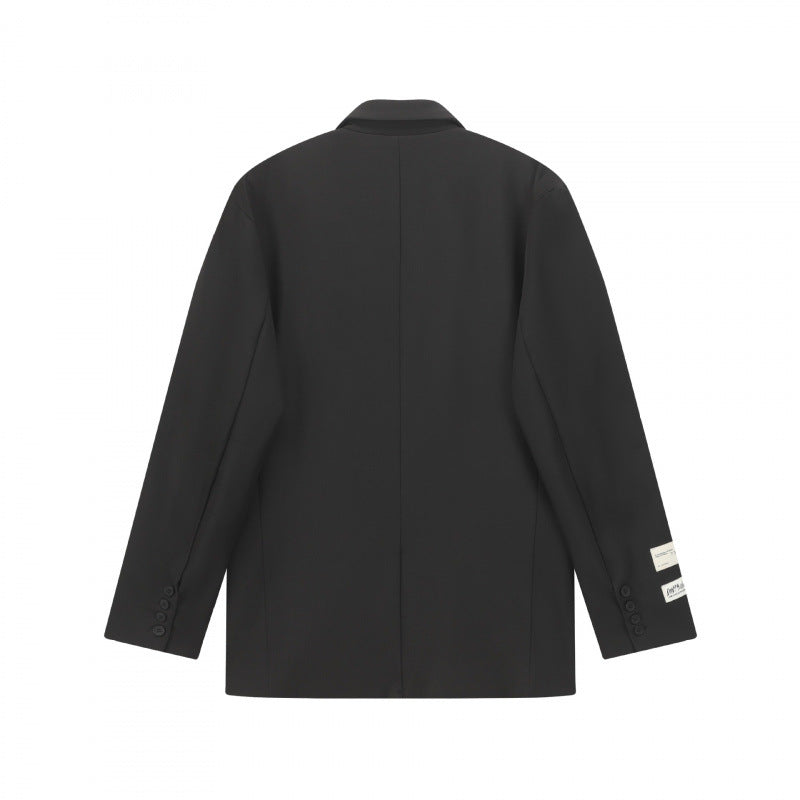 Unisex Boxy Oversized Blazer with Notch Lapel and Flap Pockets Chichicherry