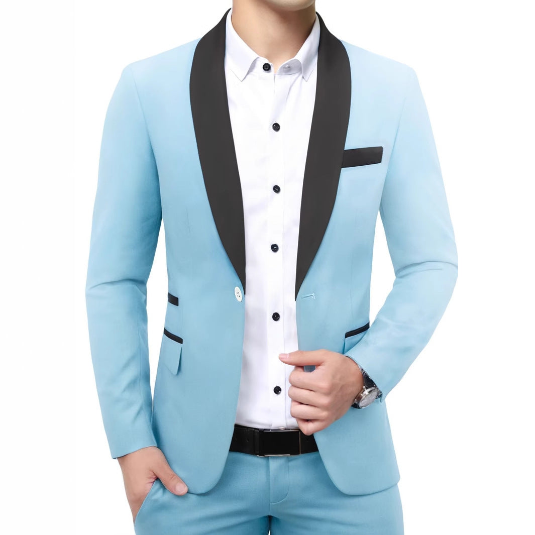 Men's Slim Fit Evening Suit Jacket in Tuxedo Style with Shawl Collar Chichicherry