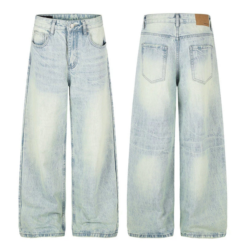 Women High-waisted Wide Jeans in Palazzo Cut with Wide Leg and Washed Look Chichicherry