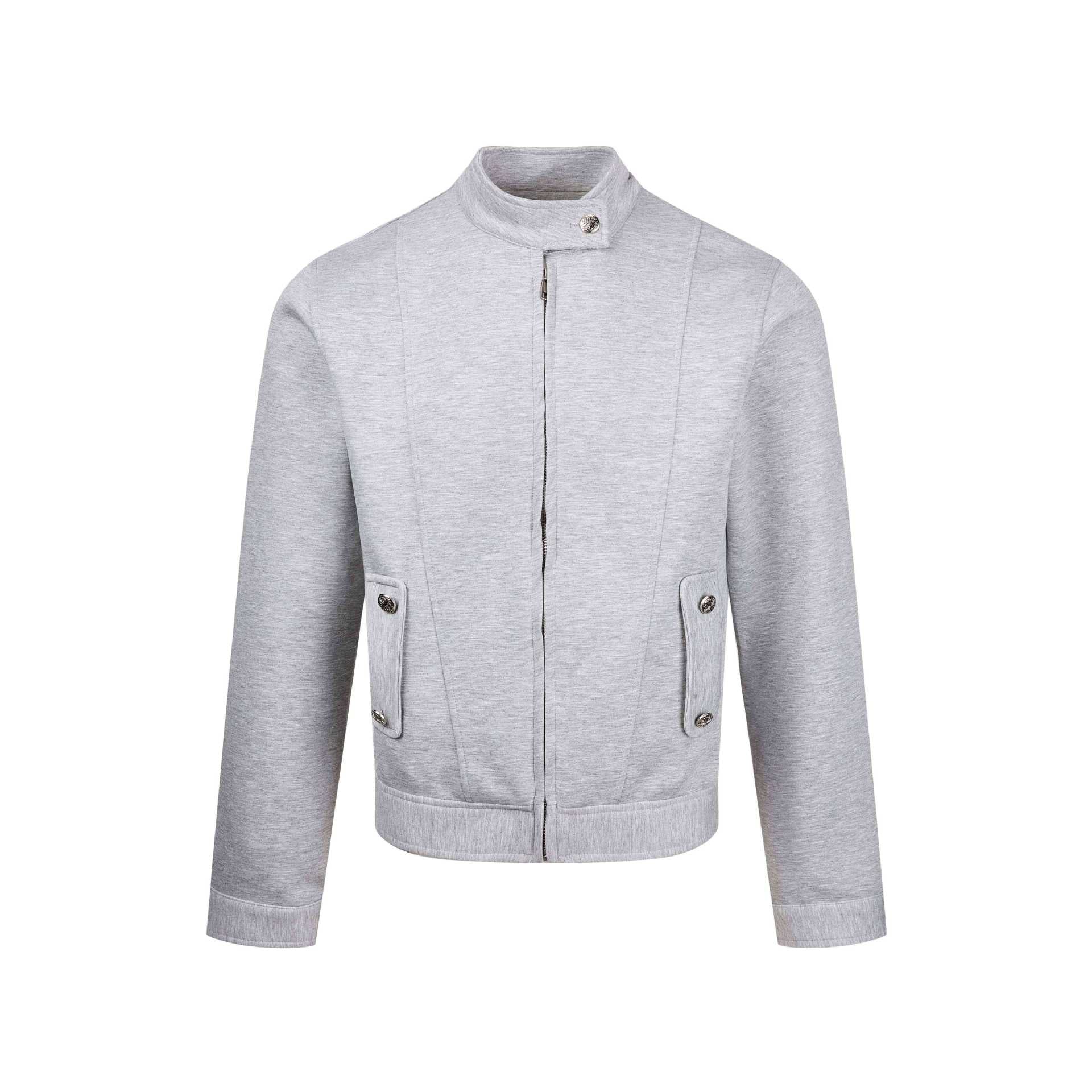 Women's short-cut sweat bomber jacket with stand-up collar, concealed zipper and flap pockets Chichicherry
