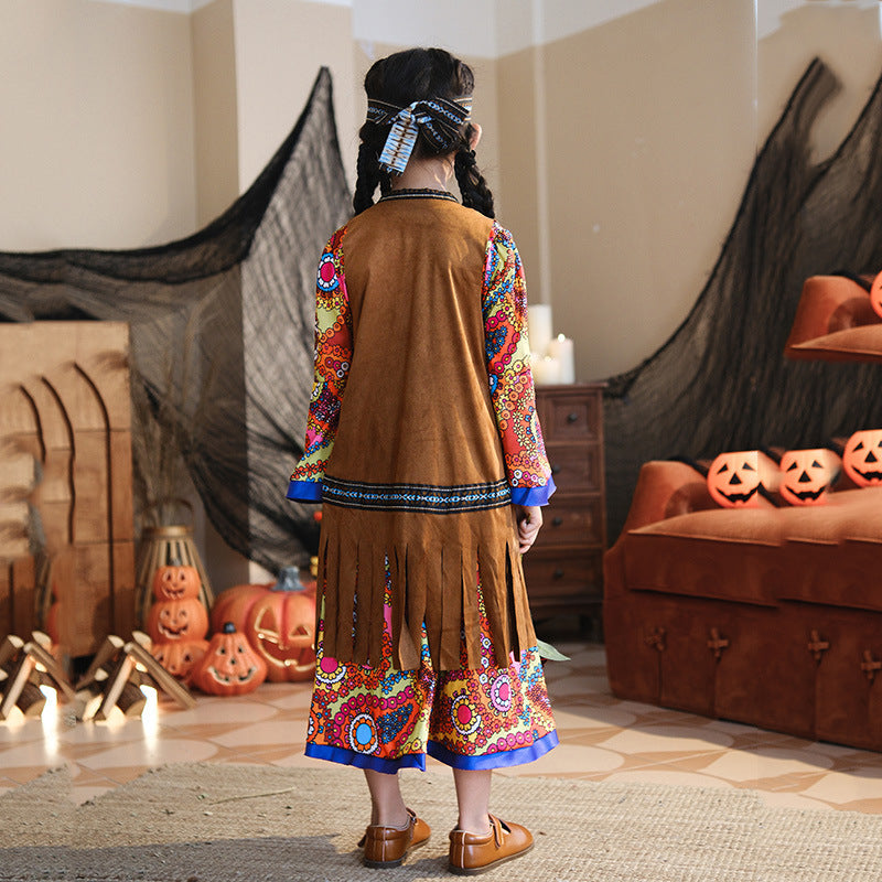 Girl Boho dress with long sleeves Chichicherry