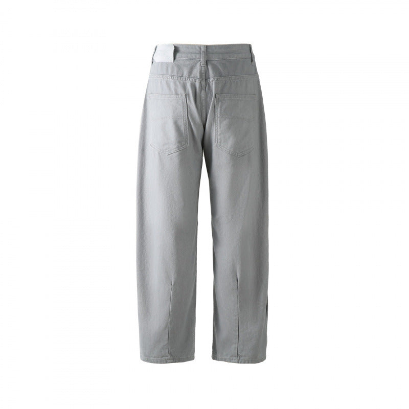 Men's Casual Relaxed-Fit Jeans with Decorative Stitching and Knee Inserts Chichicherry