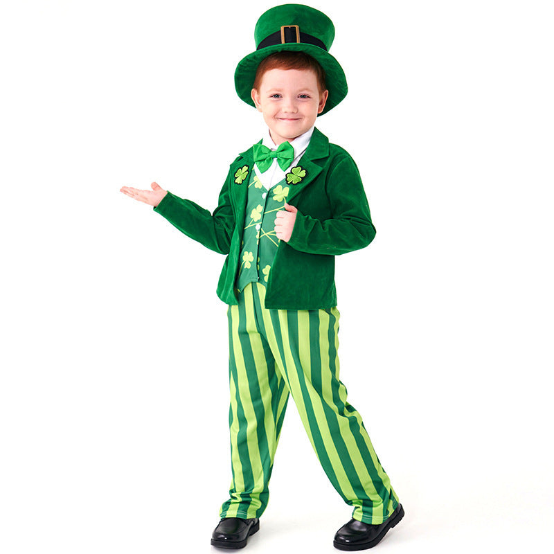 Men's costume as Irish Leprechaun with hat and detailed accents Chichicherry