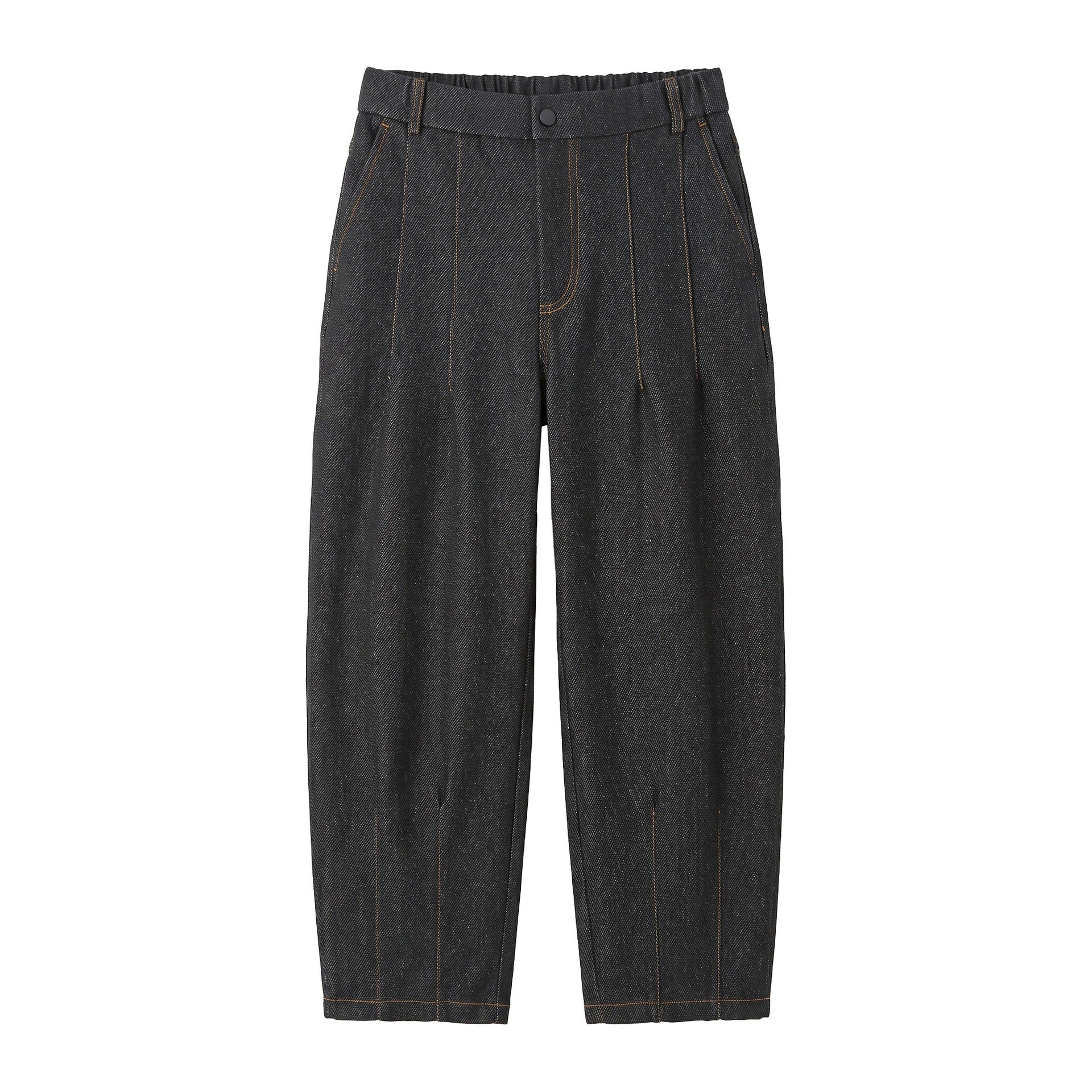 Women's High-waisted Wide Culotte Pants with Crease and Elastic Back Chichicherry