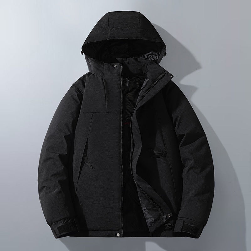 Men's Water-Repellent Winter Parka with Hood, Thermal Insulation and Contrasting Shoulder Panels Chichicherry
