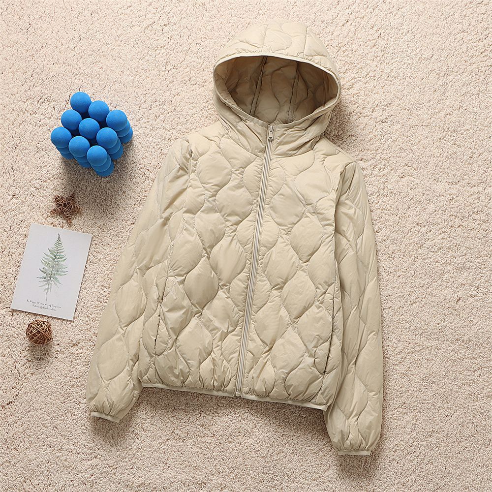 Women Quilted Hooded Jacket with Organic Drop Quilting and Compressible Thermal Filling Chichicherry