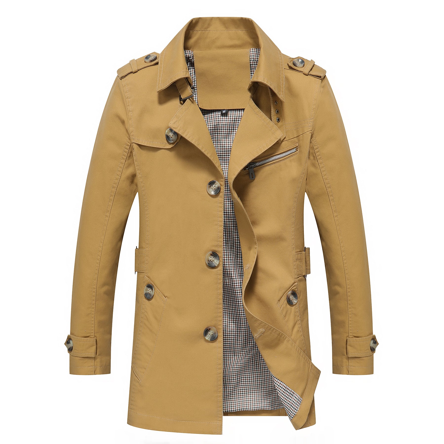 Men's Elegant Field Trench with tailored fit, shoulder flaps and adjustable cuffs Chichicherry