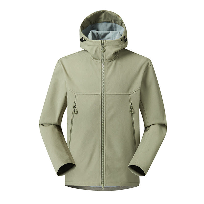 Men's Minimalistic Softshell Hoodie with breathable membrane, concealed zipper pockets, and ergonomic cut Chichicherry