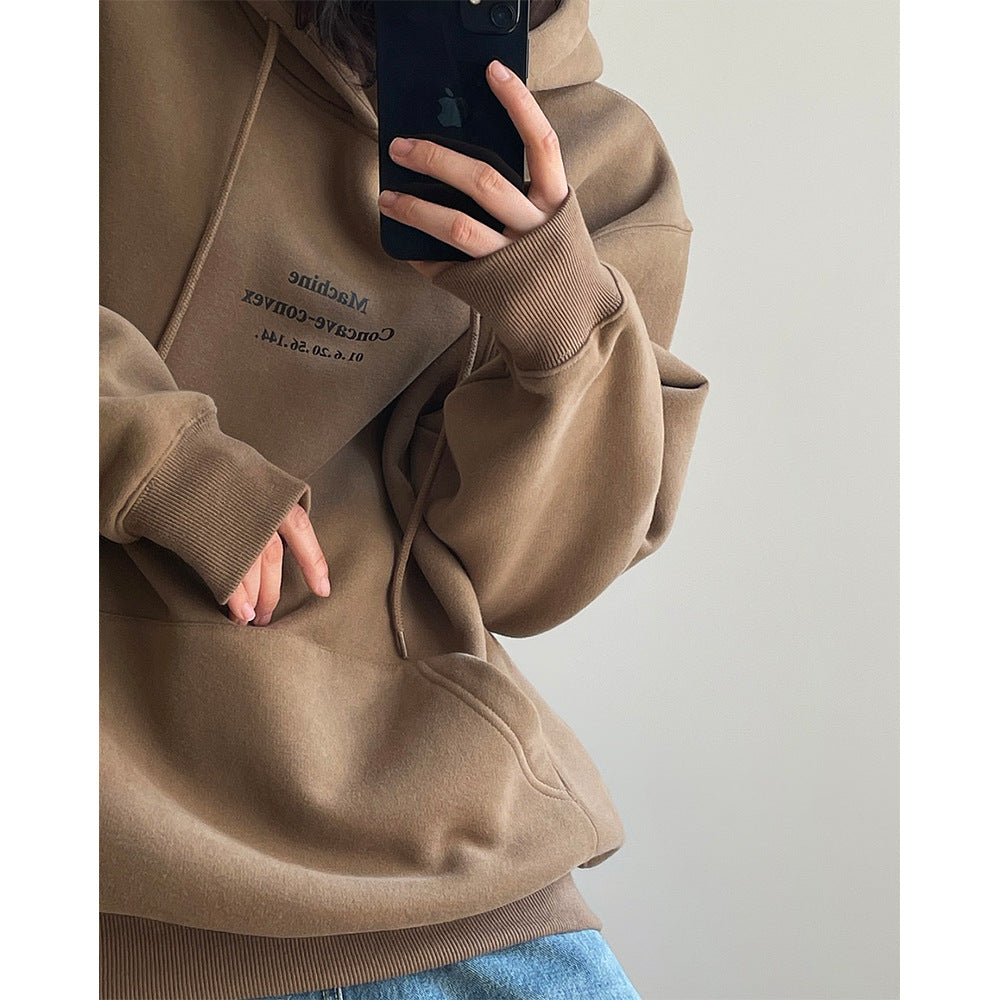 Women Soft Fleece Hooded Pullover in Oversized Cut with Kangaroo Pocket Chichicherry
