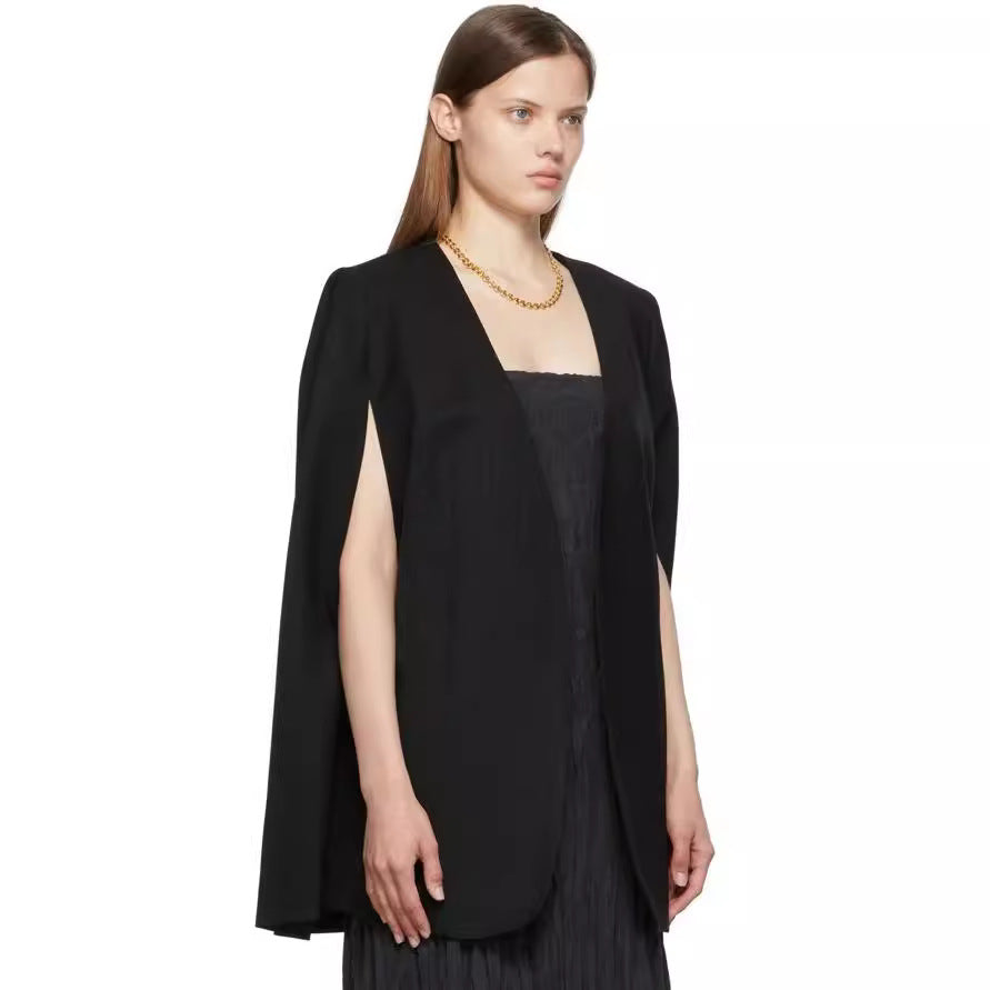 Women's Cape Blazer with Open Fall and Side Arm Slits Chichicherry