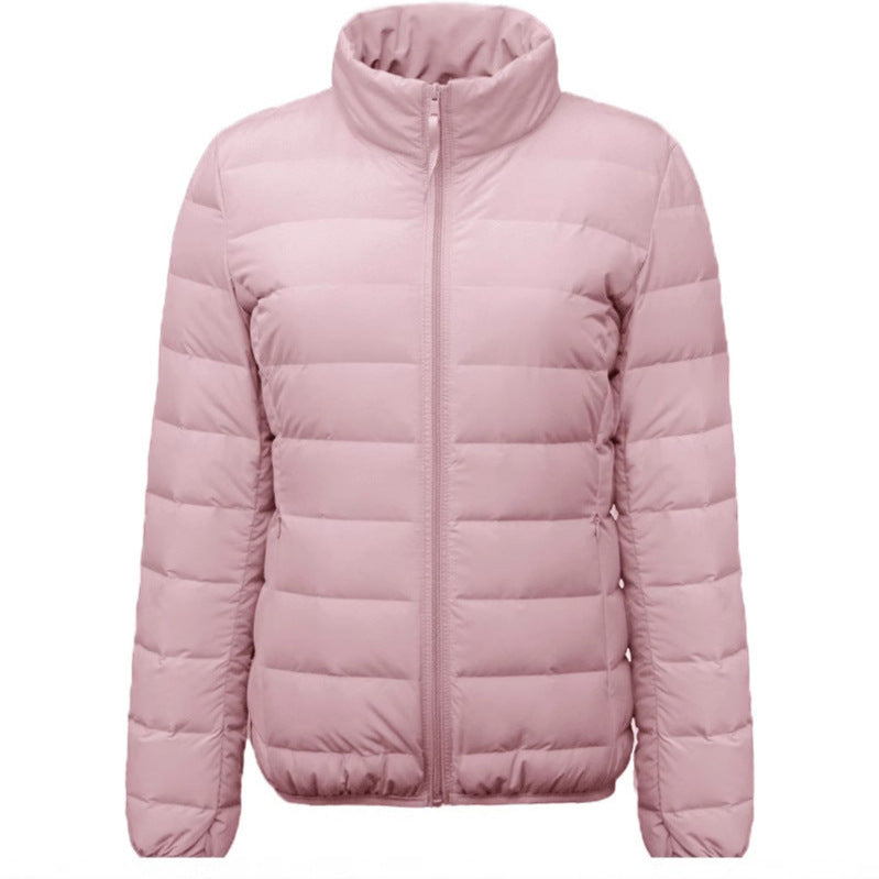 Women's Tailored Ultralight Padded Jacket with Stand-Up Collar and Slim Silhouette Chichicherry