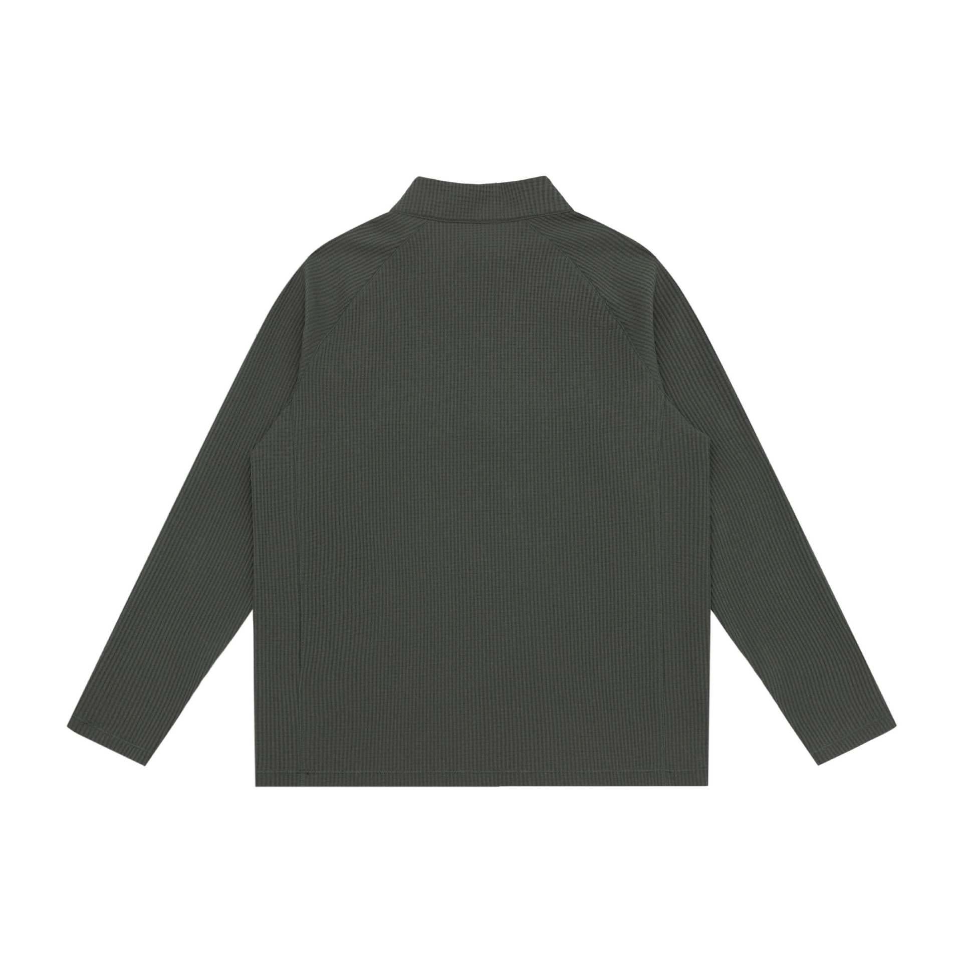 Unisex Waffle Knit Half-Zip Pullover with Troyer Collar and Raglan Sleeves Chichicherry