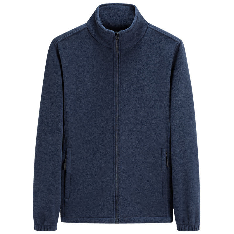 Men's Microfleece Outdoor Jacket with Stand-up Collar and Full Zip Chichicherry