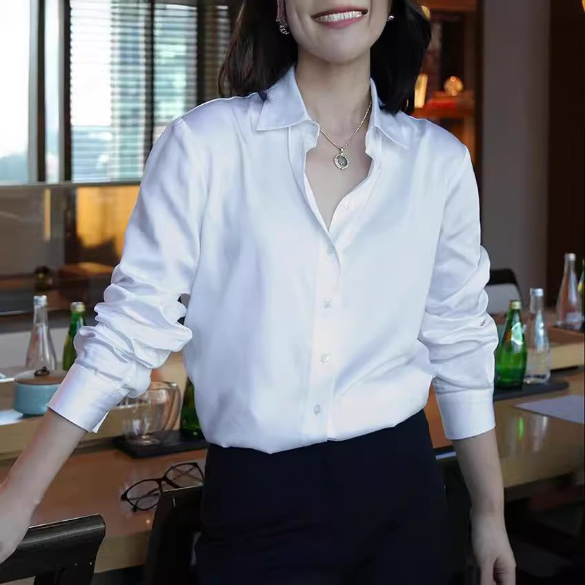 Women Elegant and Simple Long Sleeve Blouse Drune