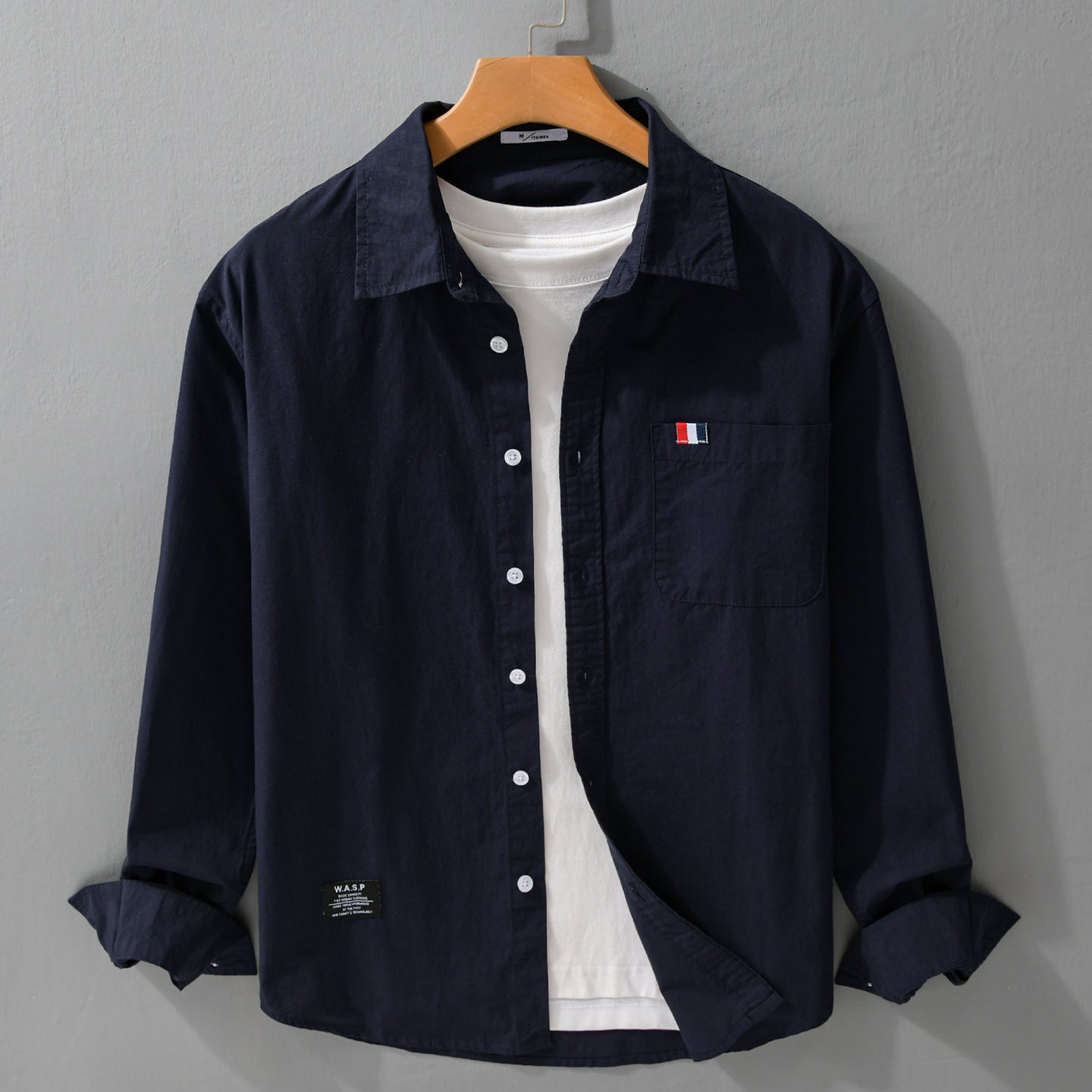 Men's lightweight cotton overshirt in shirt jacket style with chest pocket and soft-touch Chichicherry