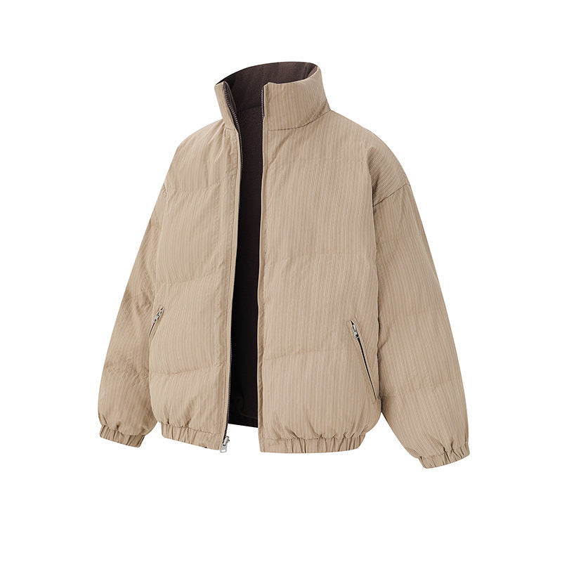 Unisex Reversible Boxy Jacket with Quilted Outer and Fleece Inner Side Chichicherry