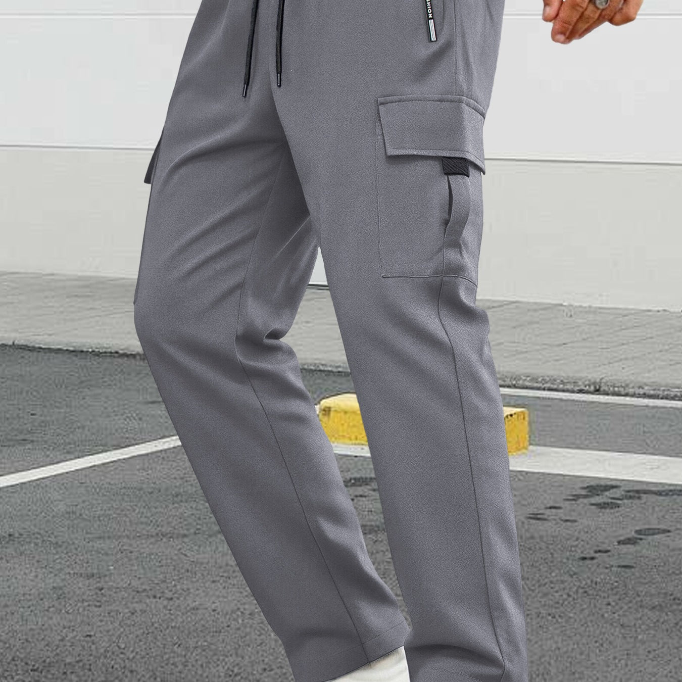 Men's Tapered Cargo Jogging Pants with concealed drawstring, zip pocket & utility flap Chichicherry
