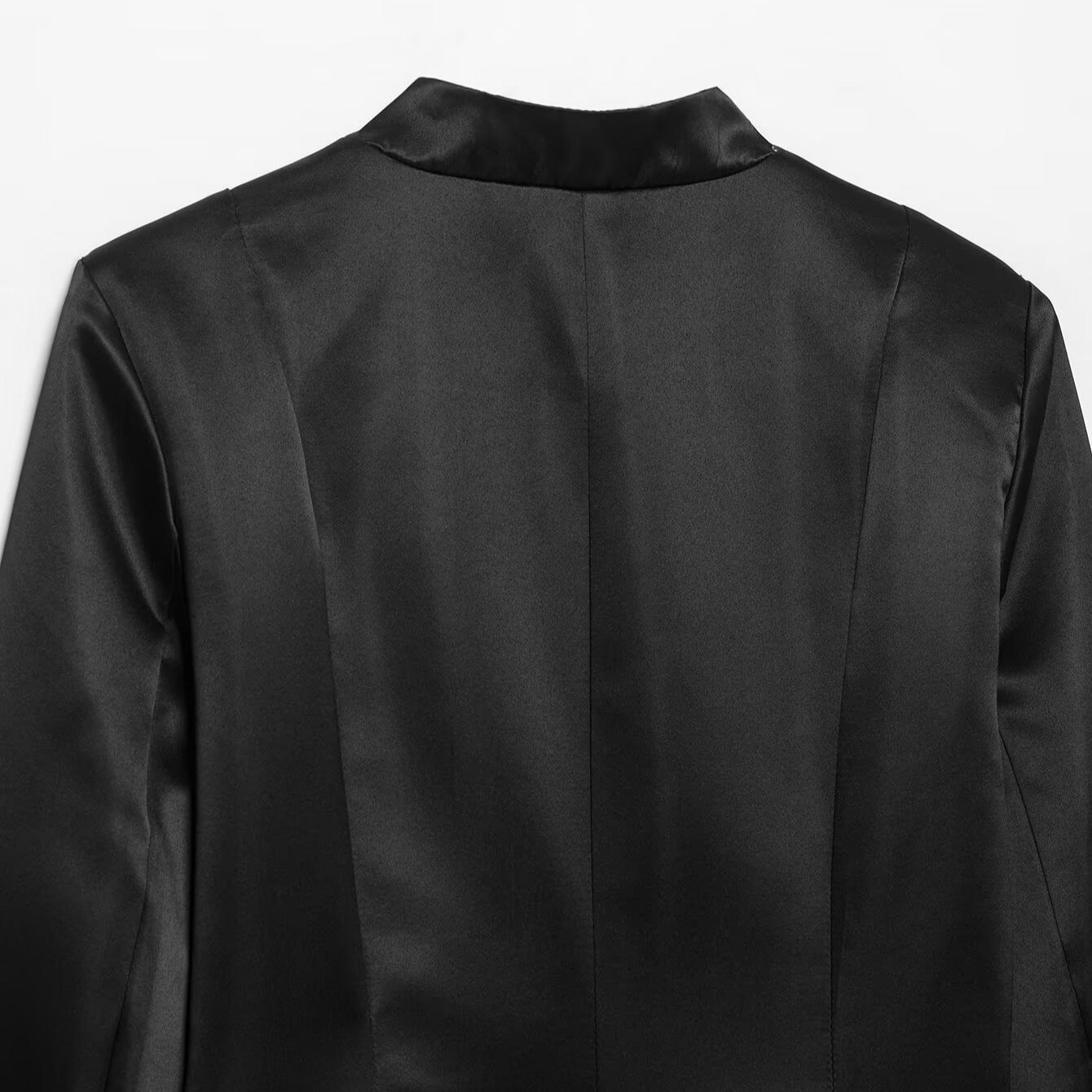 Women's satin jacket in Chinese style with stand-up collar and decorative knot closures Chichicherry