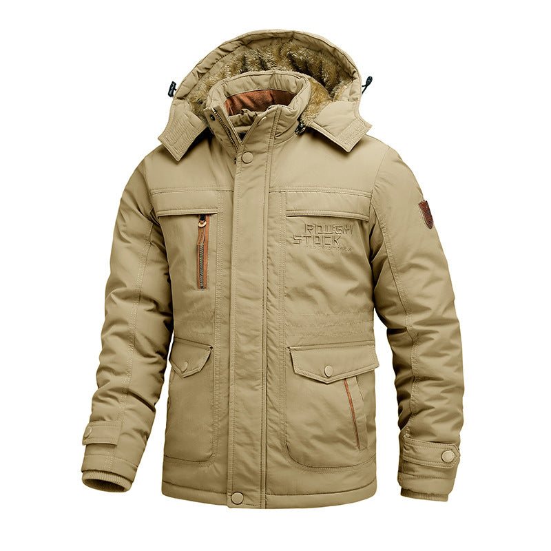 Men's thermo outdoor parka with detachable hood and multifunctional pockets Chichicherry